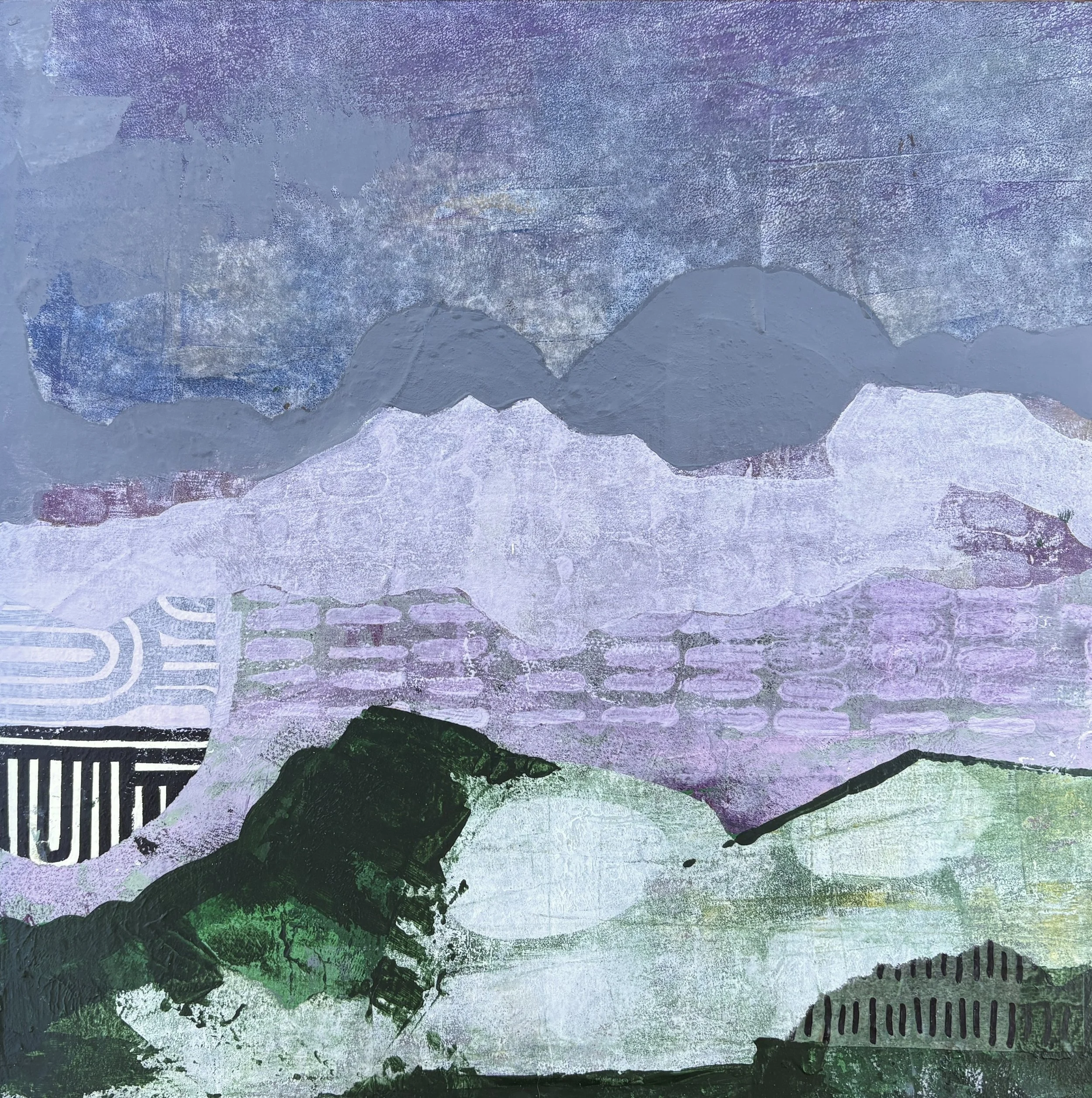 "Toward Vernal Falls" 12x12 Mixed Media on wood panel