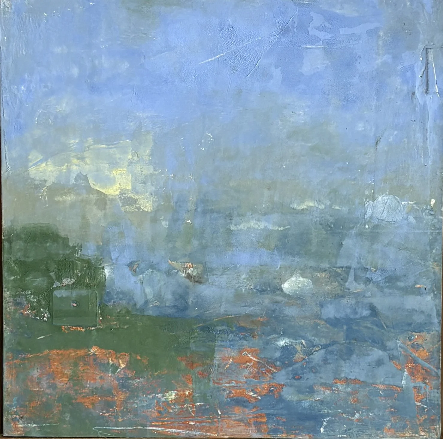 "Water's Edge" 8x8 Mixed Media on wood panel