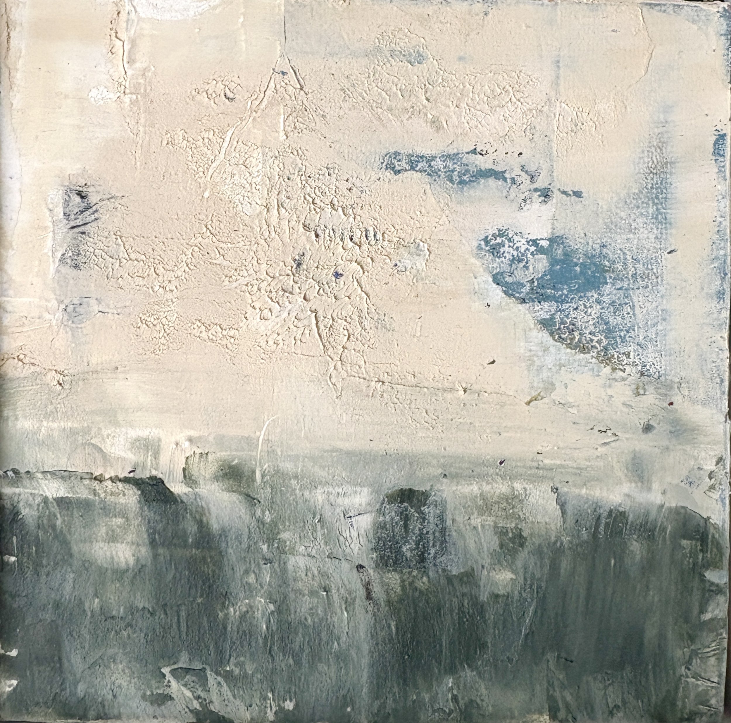 "Pacific Coast Morning"  5x5 Oil and Cold Wax on canvas