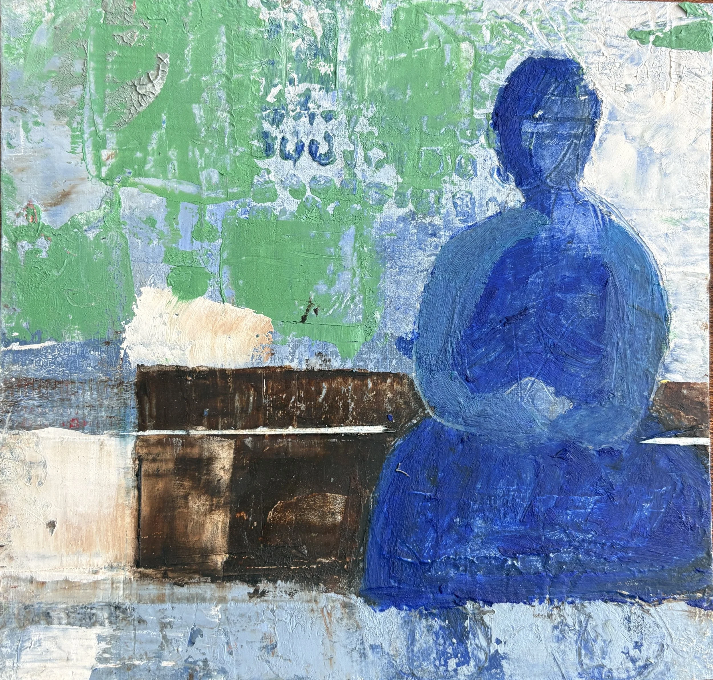 "Waiting" 6x6 Oil and Cold Wax on Arches Oil Paper