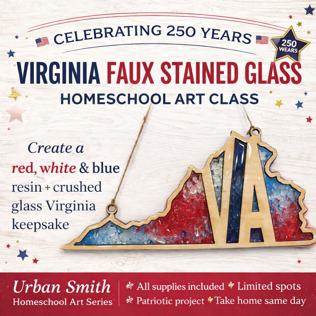 Stars, Stripes & The Commonwealth – Homeschool Art Class 🇺🇸   3/24/26 @11AM