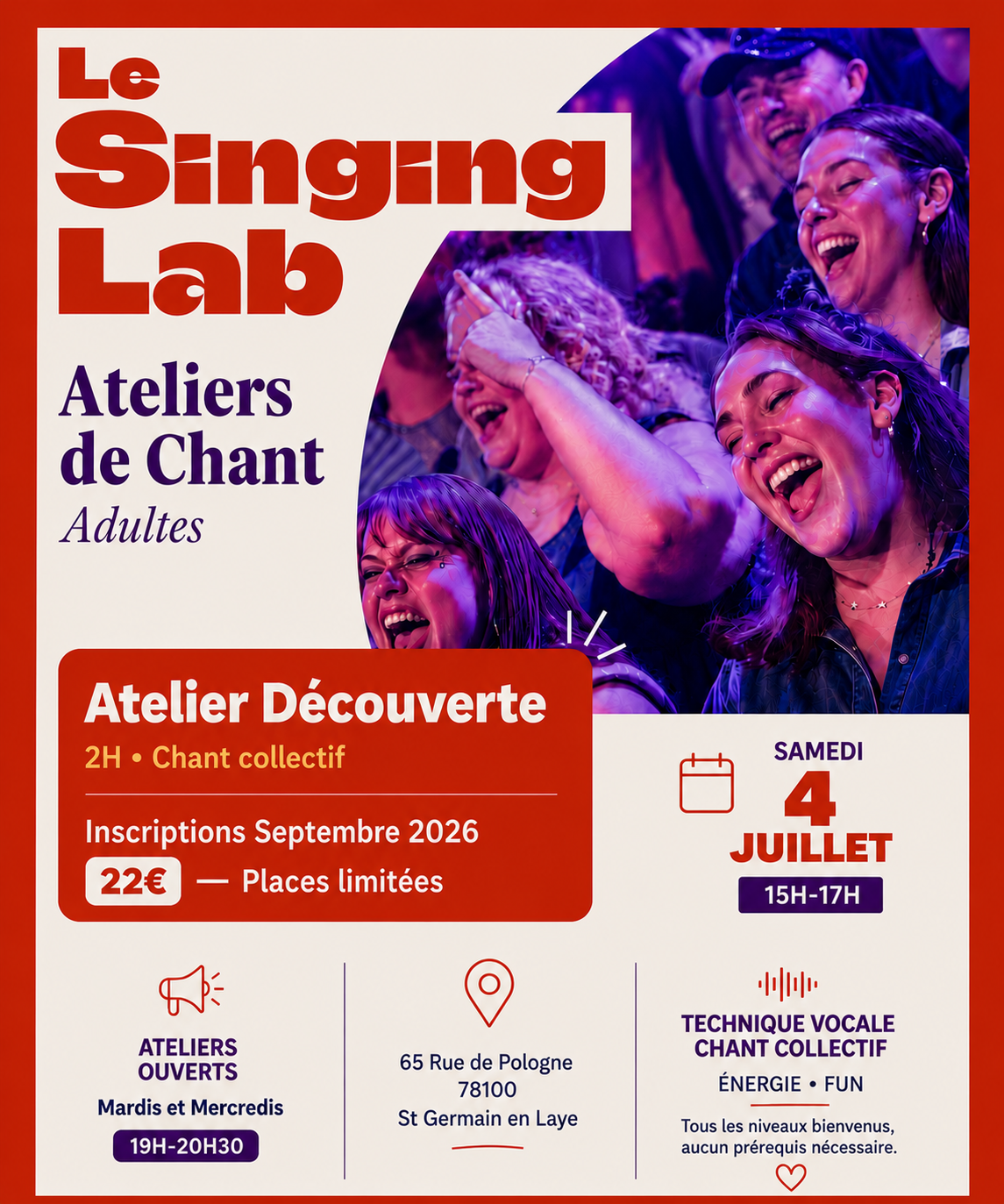 Atelier Découverte St Germain en Laye - 4 Juillet 15h - 17h