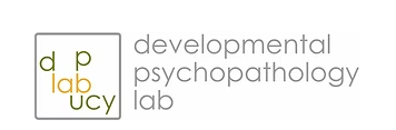 Logo for the developmental psychopathology lab with initials D, P, LAB, UCY inside a square.