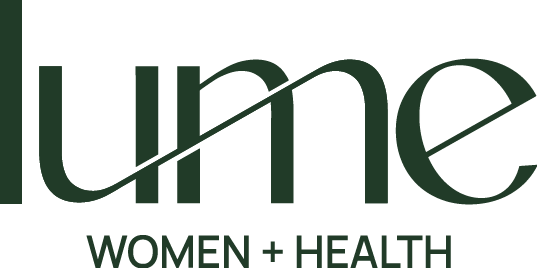 Logo with the word 'lume' and the phrase 'Women + Health' beneath it.