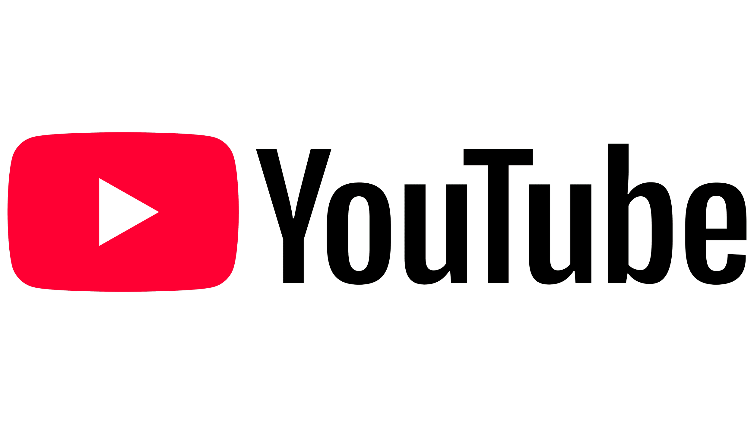 YouTube logo with a red play button icon and black text reading 'YouTube'