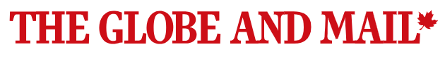 The logo of The Globe and Mail newspaper with red text and a small maple leaf symbol.