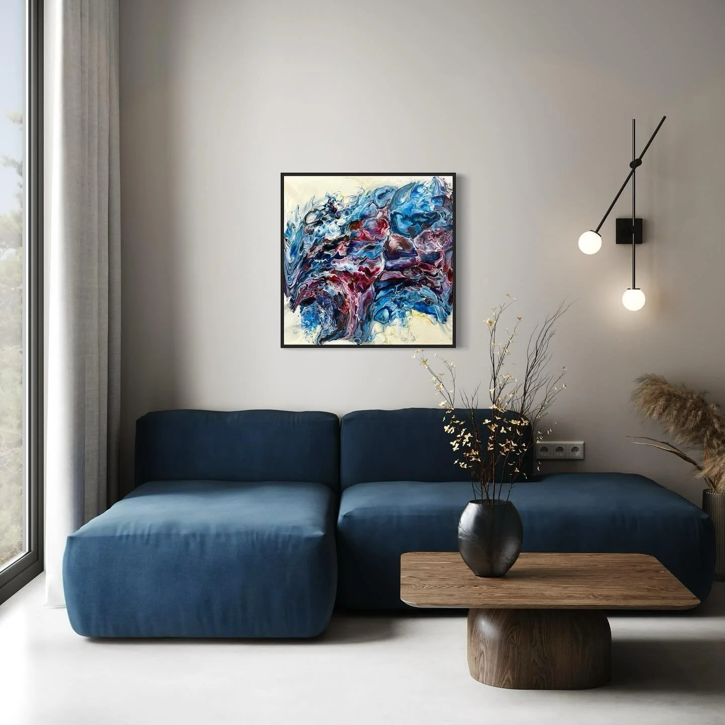 Under the Ice, 2025
Acrylic on Gallery Wood Panel
30x 30 inches 
$690 &mdash;Includes framing
www.helenalexmurray.com

#vancouverartist #artist #art #contemporaryart #canadianartist #modernart #abstractart #abstractpainting #interiordesign #bcartist 