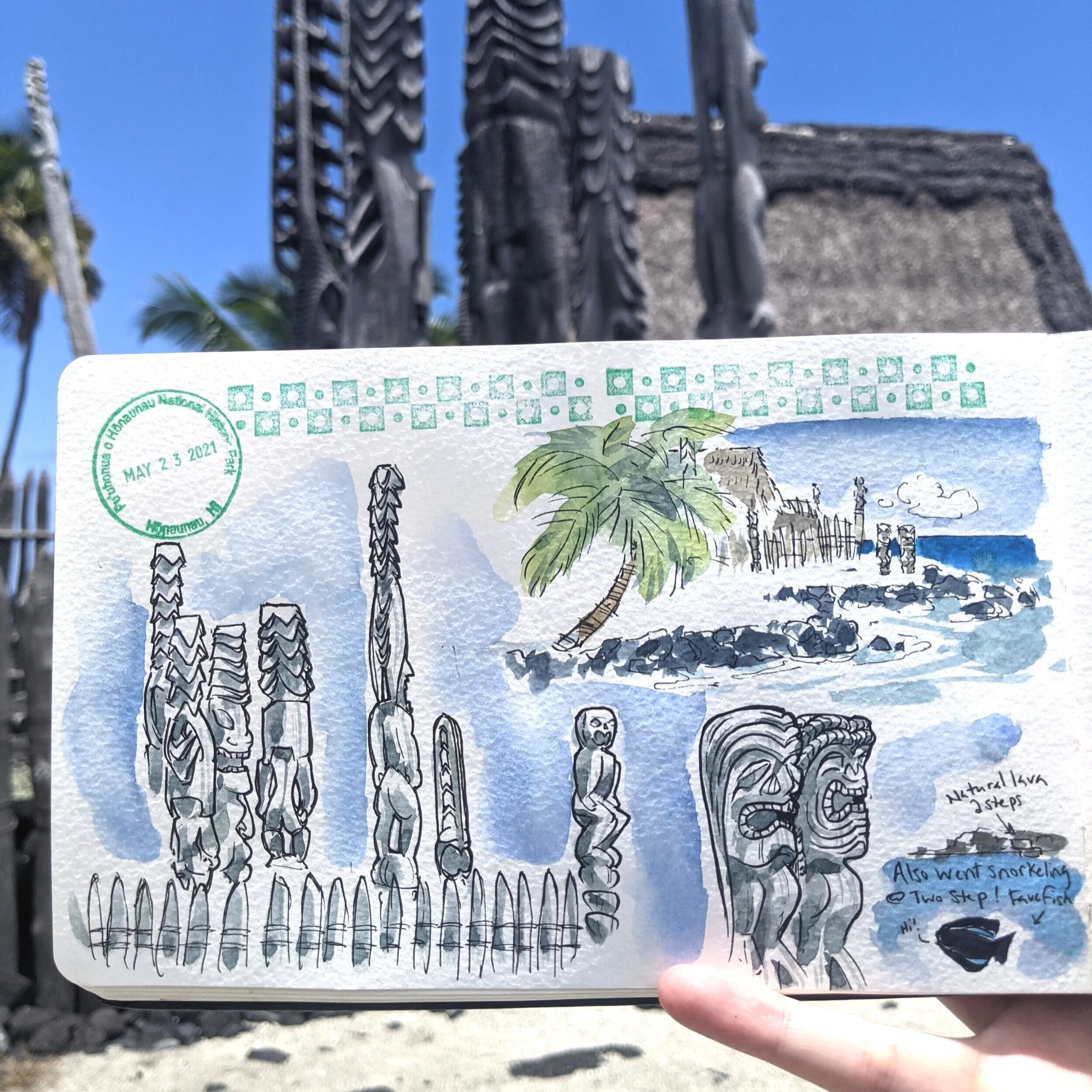 A sketch of Hawaiian cultural statues