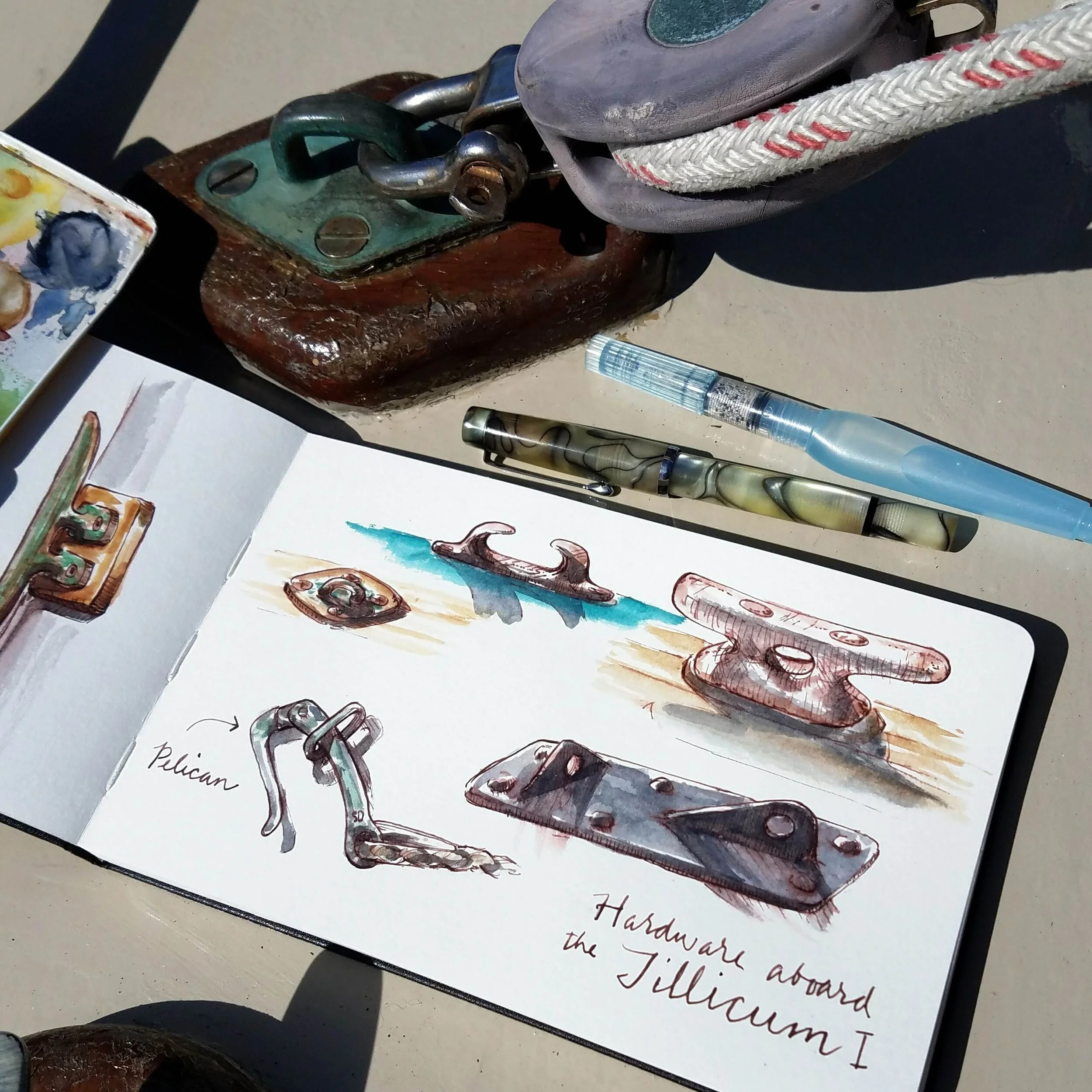 A sketch of hardware found on a ship