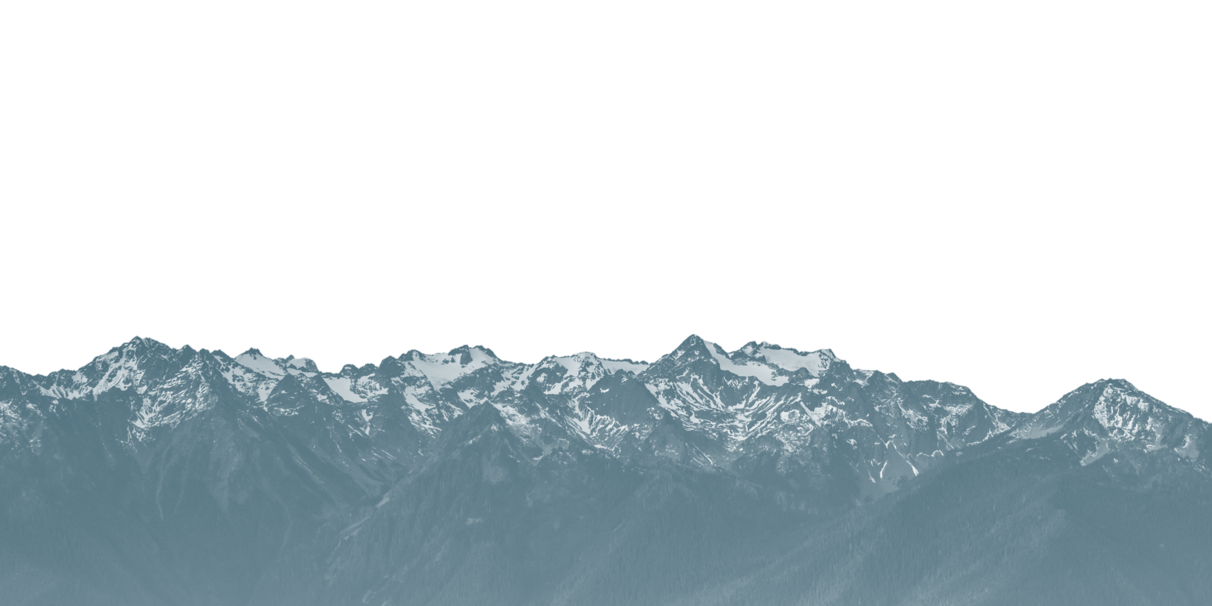 Snow-capped mountain range with sharp peaks and rugged terrain under a black sky.
