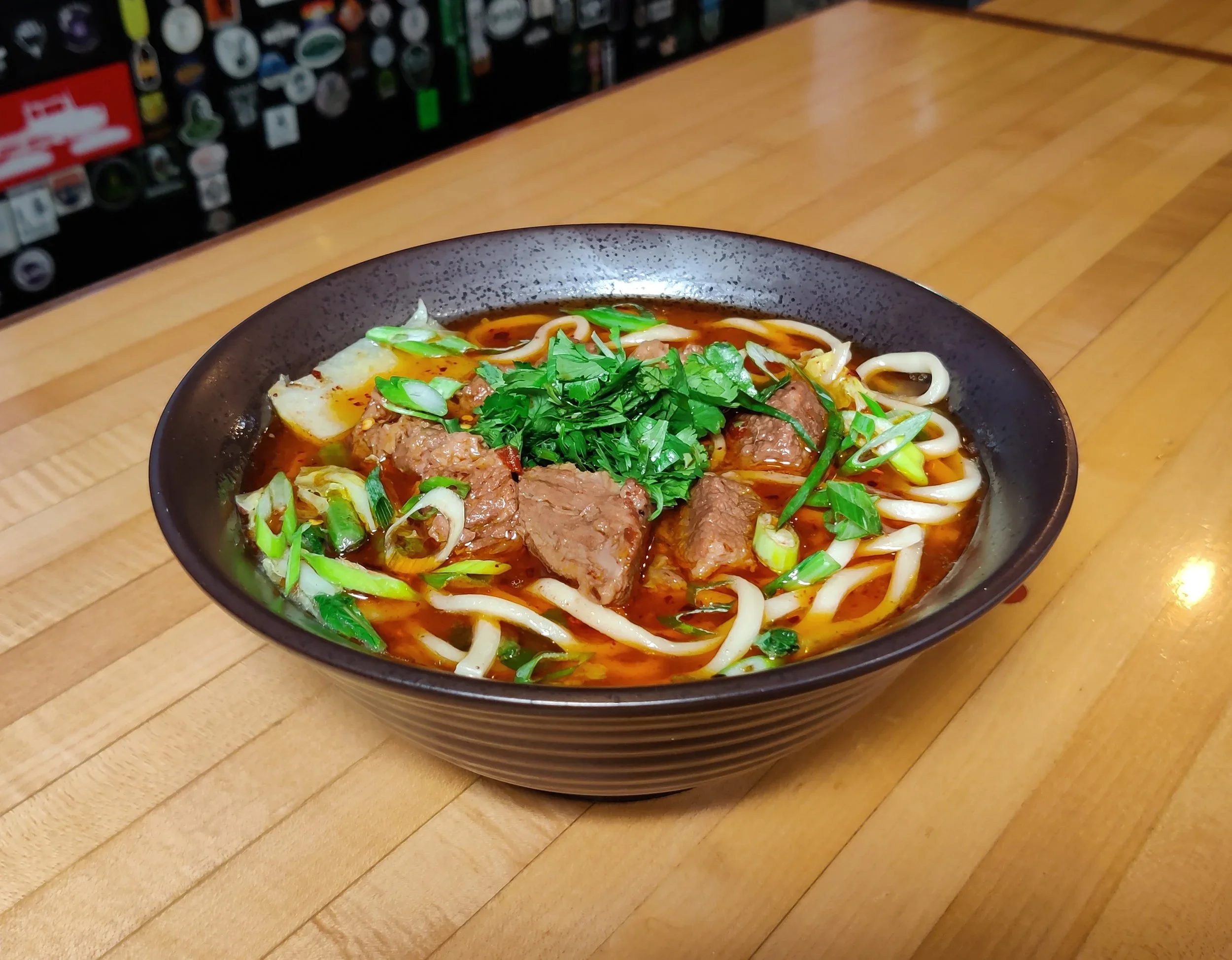 A bowl of brisket ramen soup at Midtown Public House in Port Angeles