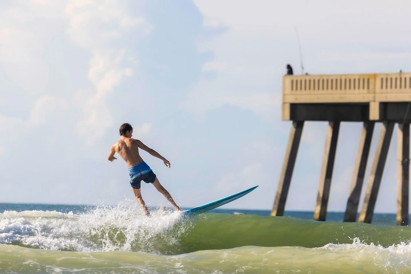 Johnnie Mercer&rsquo;s Pier surf session! #wrightsvillebeachnc #canonphotography