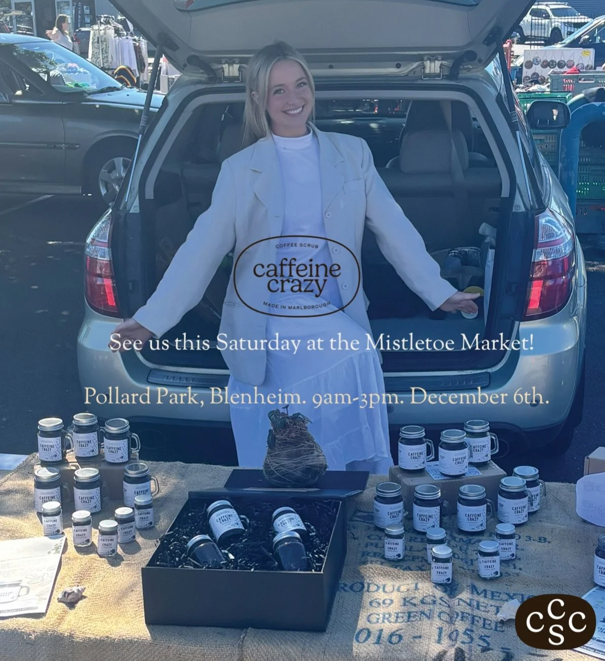 We&rsquo;ll be at the Mistletoe Market this Saturday, selling the scrubs we make with simple ingredients and pure intentions.
If you&rsquo;re in Blenheim, come say hi, smell the blends, and pick up a thoughtful Christmas gift made right here in Marlb