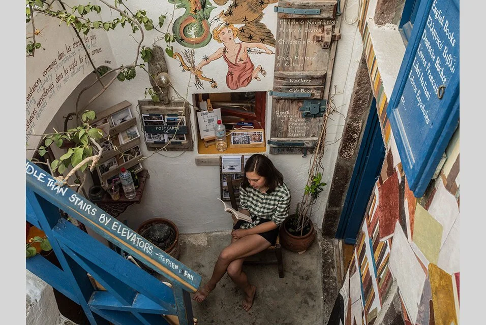 On a Greek island, a bookstore with some mythology of its own