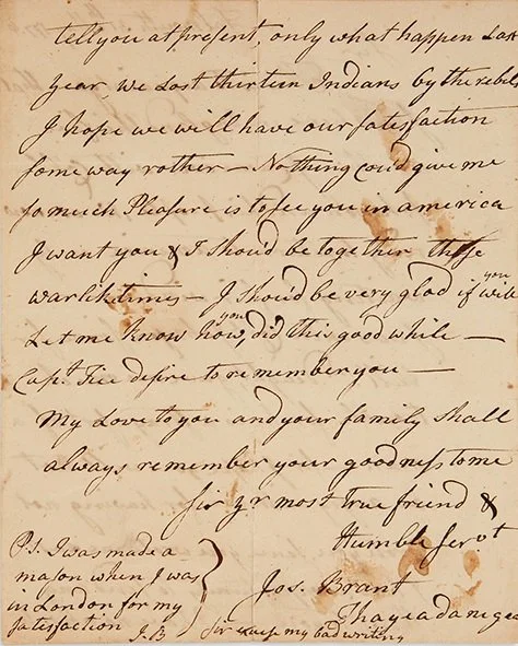 "1776 letter from Mohawk chief pledging loyalty to King George III makes $35,000 at auction"