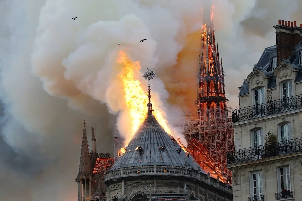 "A major fire is raging in Paris’s Notre Dame Cathedral."