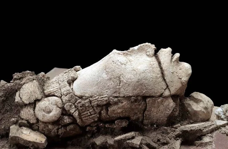 Stucco Head of the God of Maize Discovered in Palenque - Summer 2022
