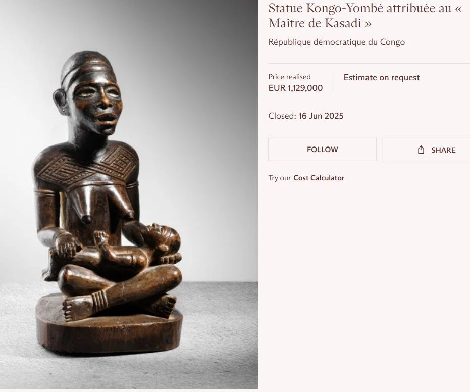 Christies June 2025 sale - Paris  Yombe Maternity Lot 27 