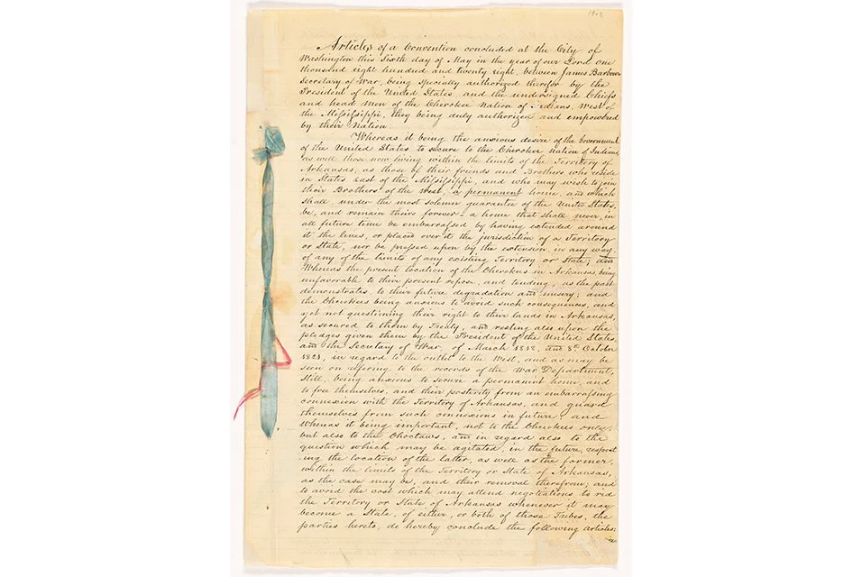 Treaty With the Western Cherokee, 1828 goes on view at the National Museum of the American Indian