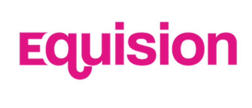 The logo of Equesion in pink text.