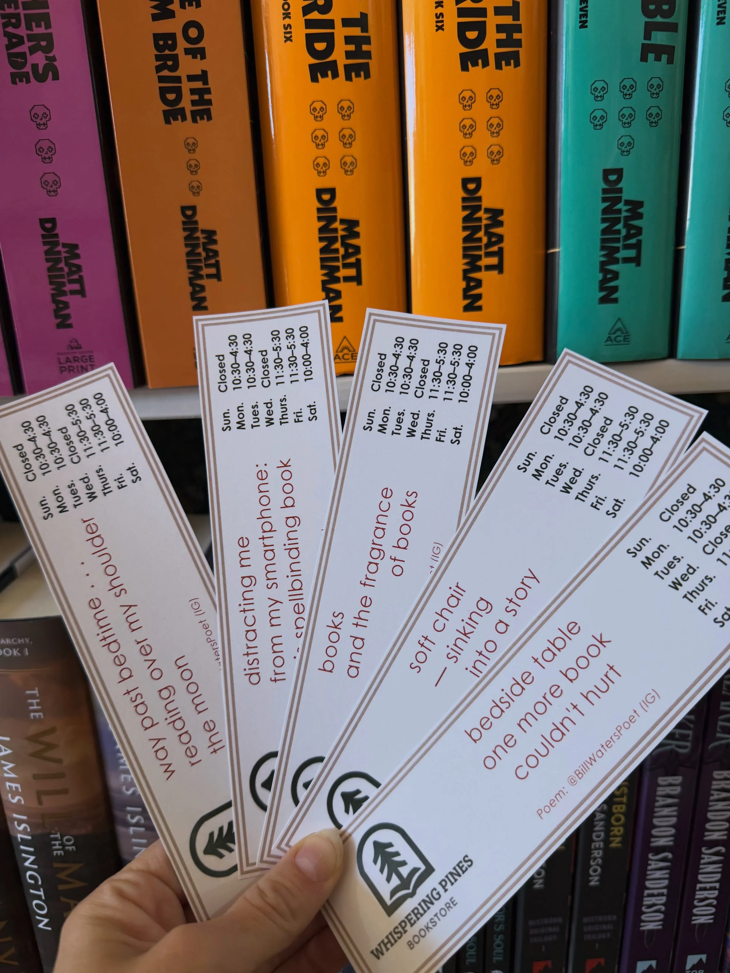 When the mood strikes a poet. Thanks for these fun bookmarks, @billwaterspoet 🤩 

Have you discovered the Dungeon Crawler Carl series? When Earth is destroyed by aliens and turns into an 18-level labyrinth filled with traps and monsters, the remaini