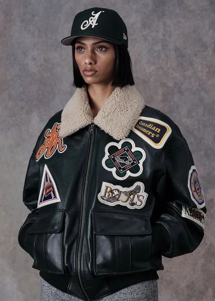 Patched Bomber Jacket