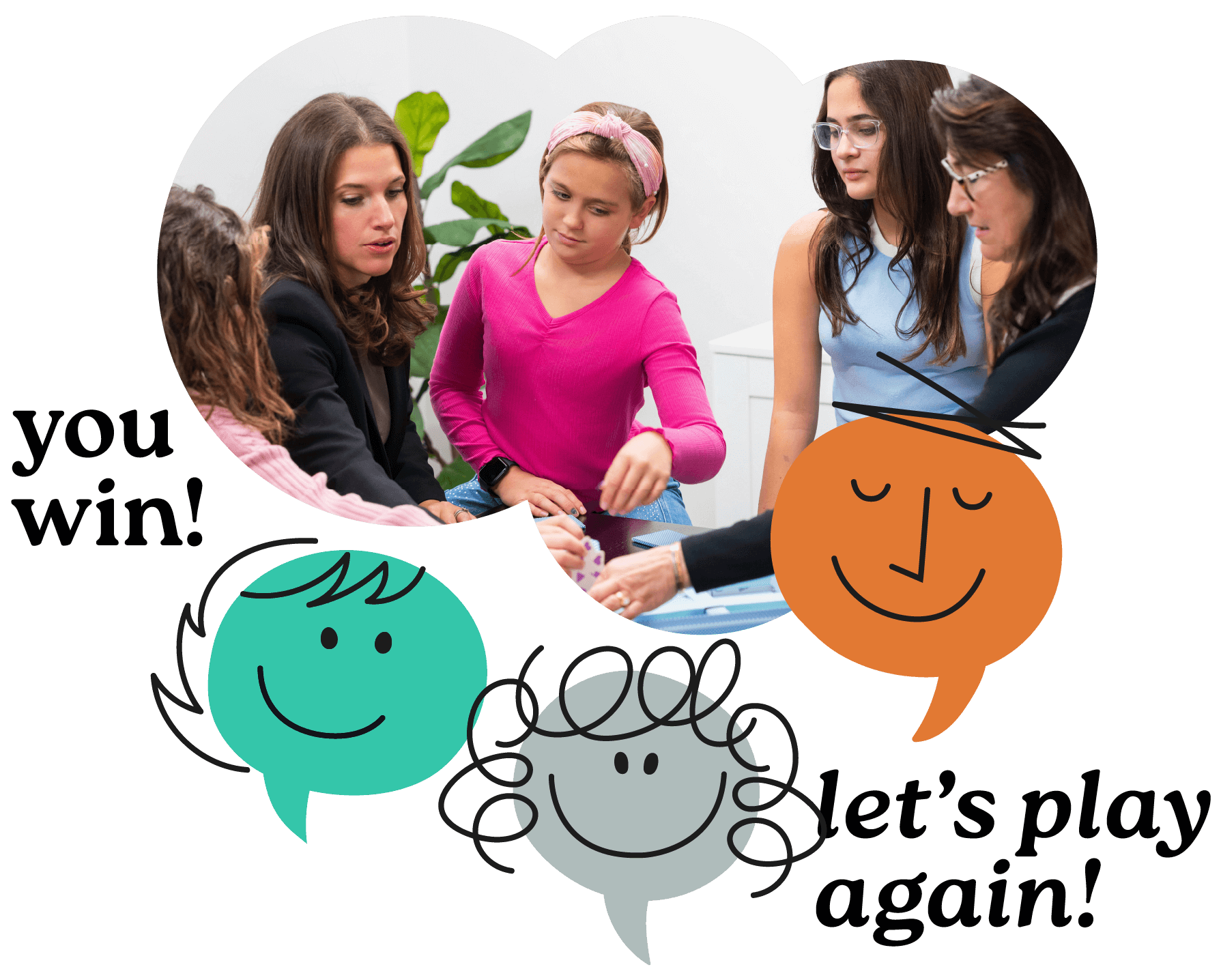 kids playing a game together with Kristin and Fern