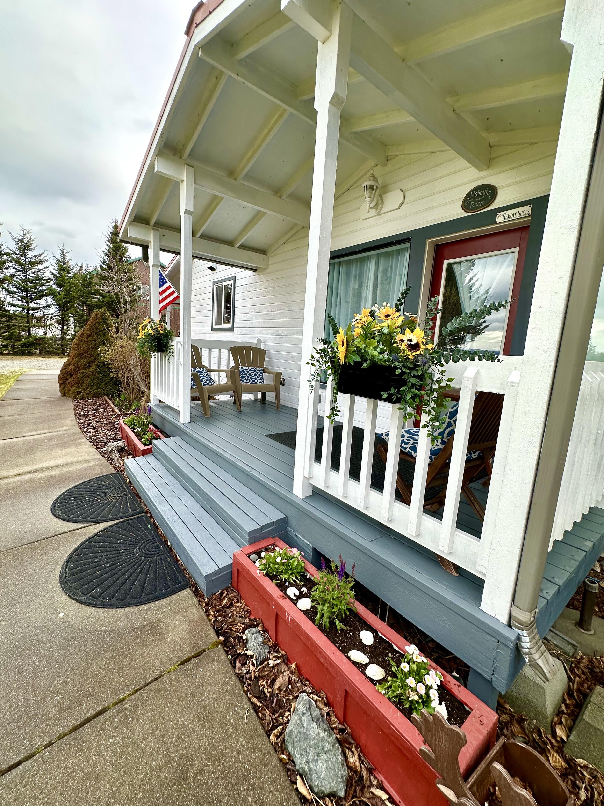 Take in Breathtaking Views of the Kachemak Bay from our Quaint Porch