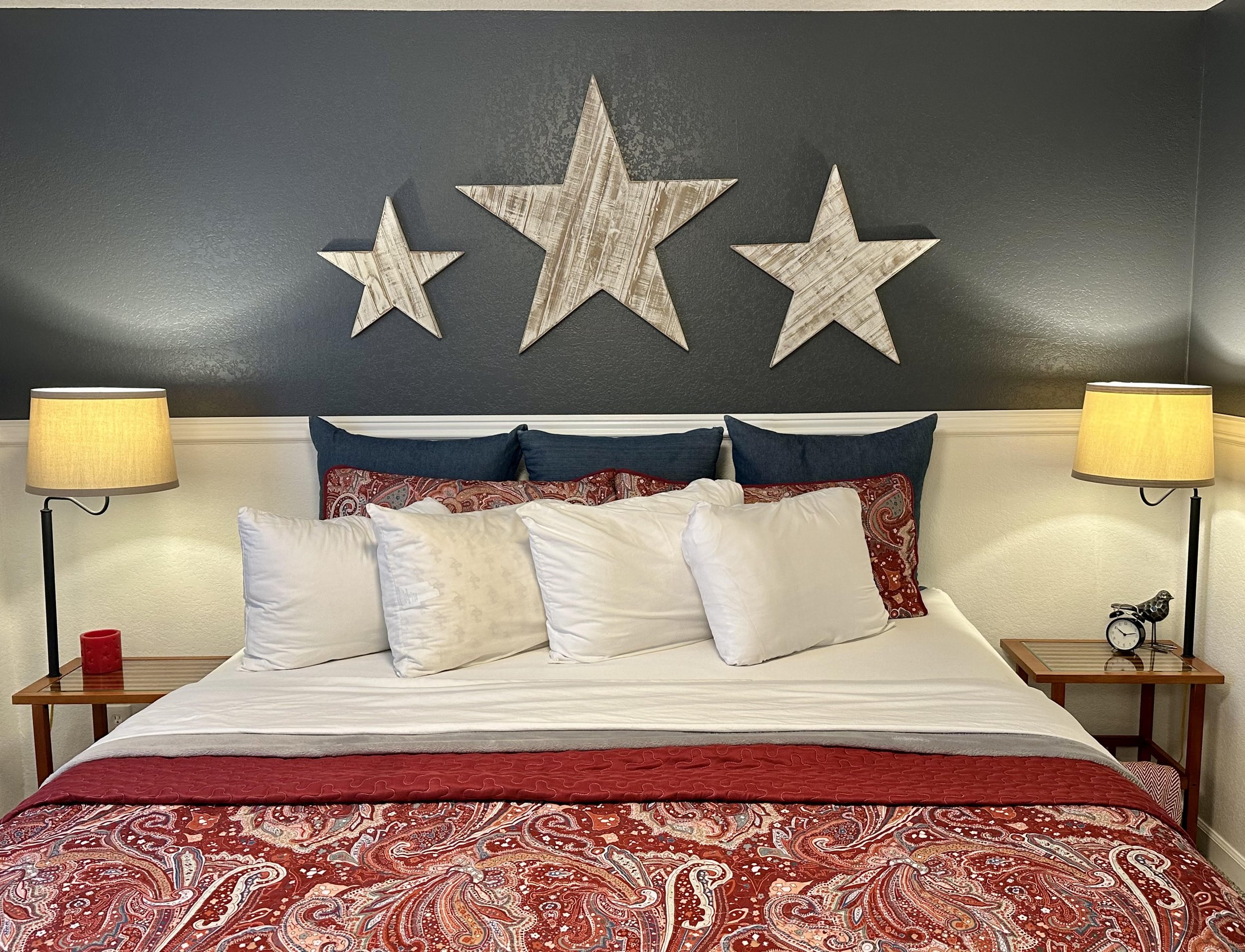 Sleep under the Stars in our Comfortable King Bed