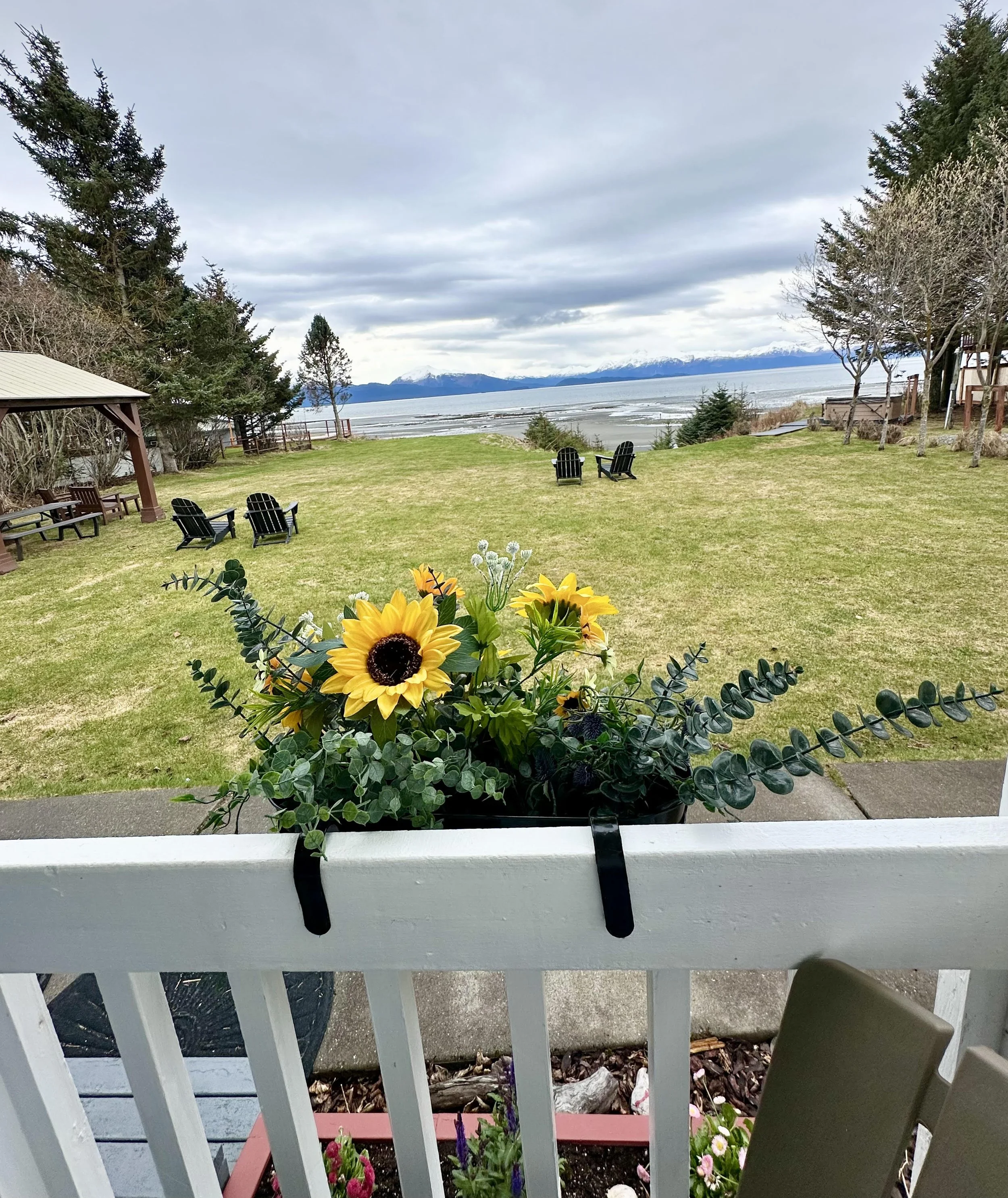 Kachemak Bay View from the White House Inn on the Waterfront Porch