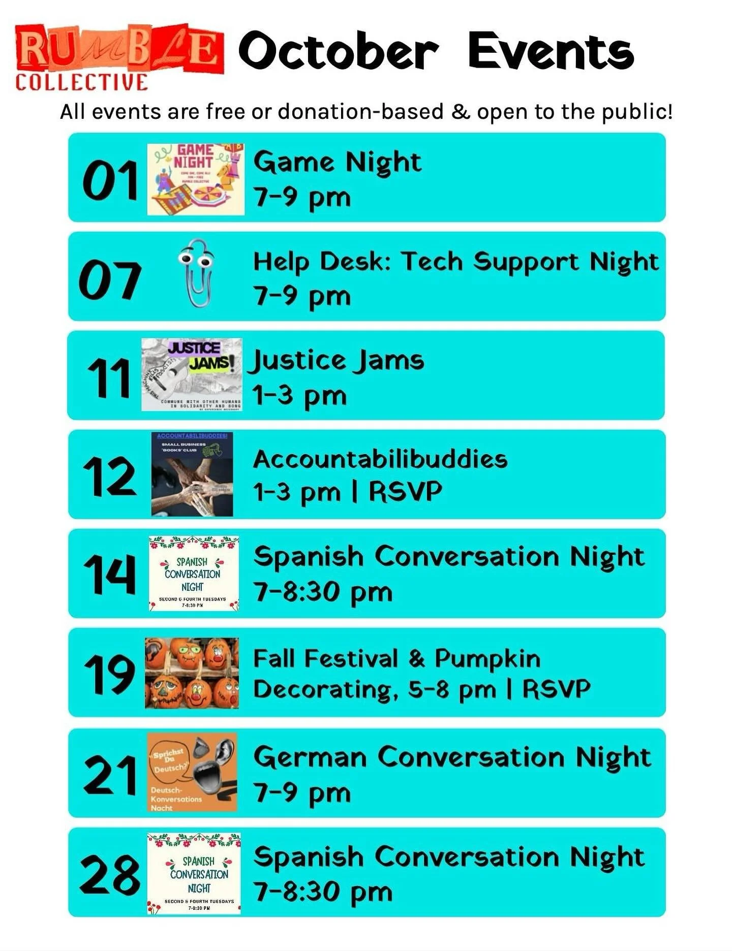 October events - can&rsquo;t wait to see you there 🎃🍂🍲
