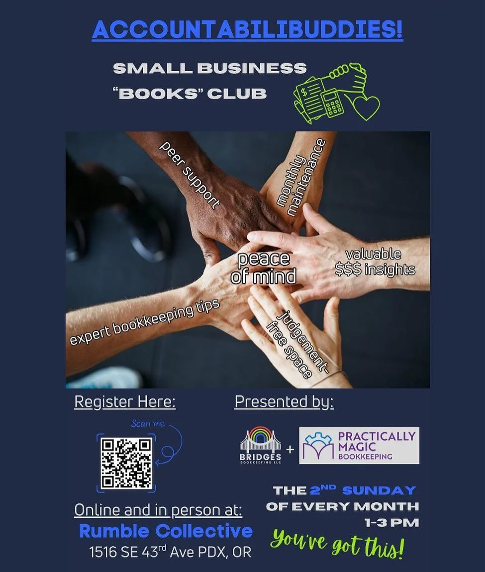 Are you an Independent Contractor or have a small business? Check out our new monthly event Accountabilibuddies!

Housemate Charlie has a bookkeeping business and is leading a monthly Small Business &ldquo;Books&rdquo; club: a coworking group (virtua