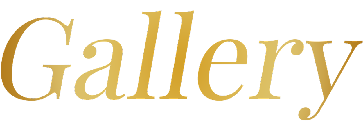 Gold-colored text that says 'Gallery' in elegant font.