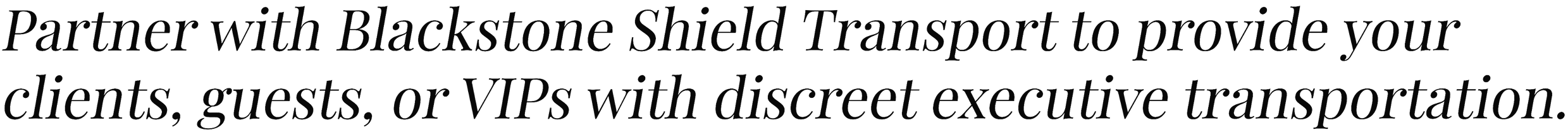 Blackstone Shield Transport logo with black text.