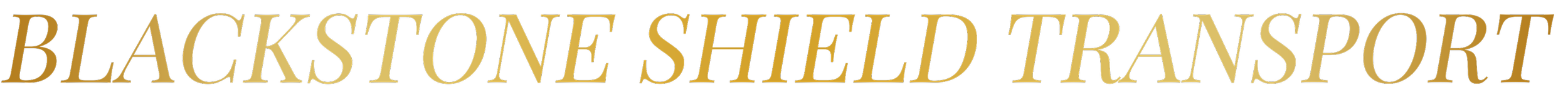 Blackstone Shield Transport logo in gold and black text.