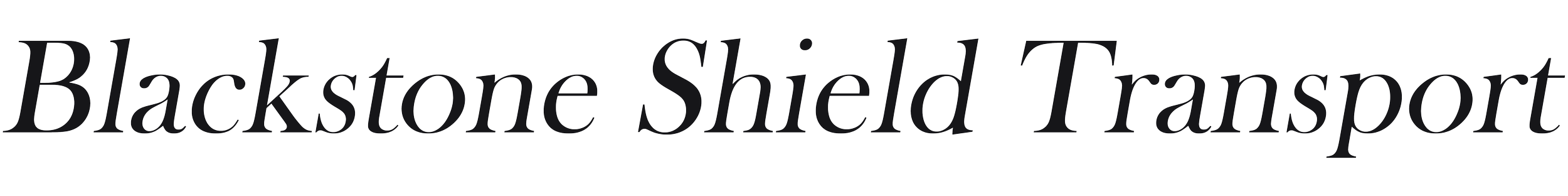Text reading 'Blackstone Shield T Transport' in black cursive font on a transparent background.