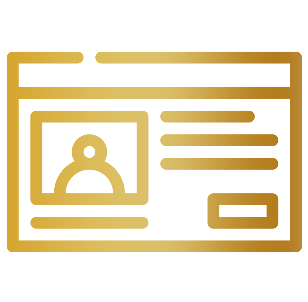 A rectangular gradient with a golden hue, transitioning from a lighter gold on the left to a darker gold on the right.