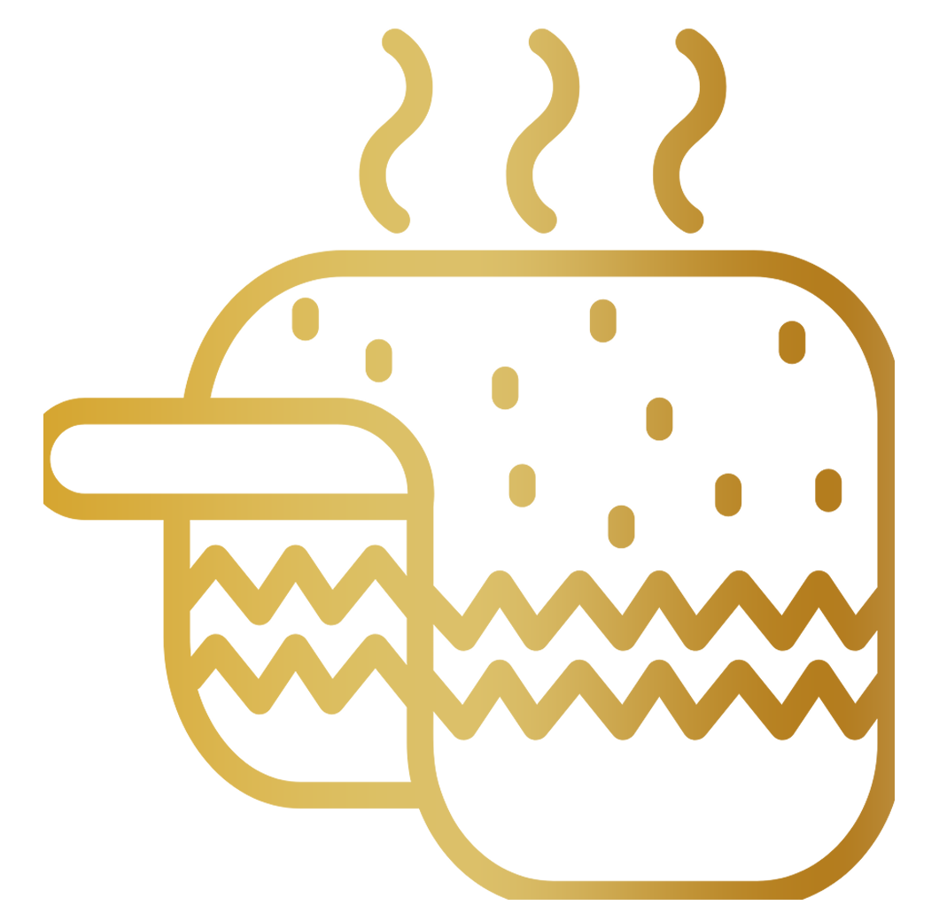 A blurred gold-colored Bitcoin logo.