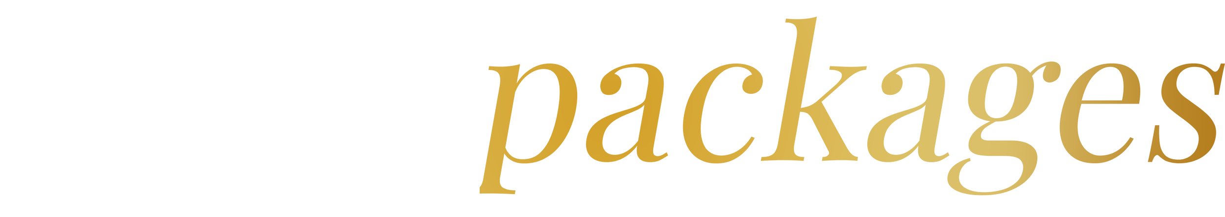 The logo for sauce packages, with the words 'sauce packages' in white and gold cursive text.