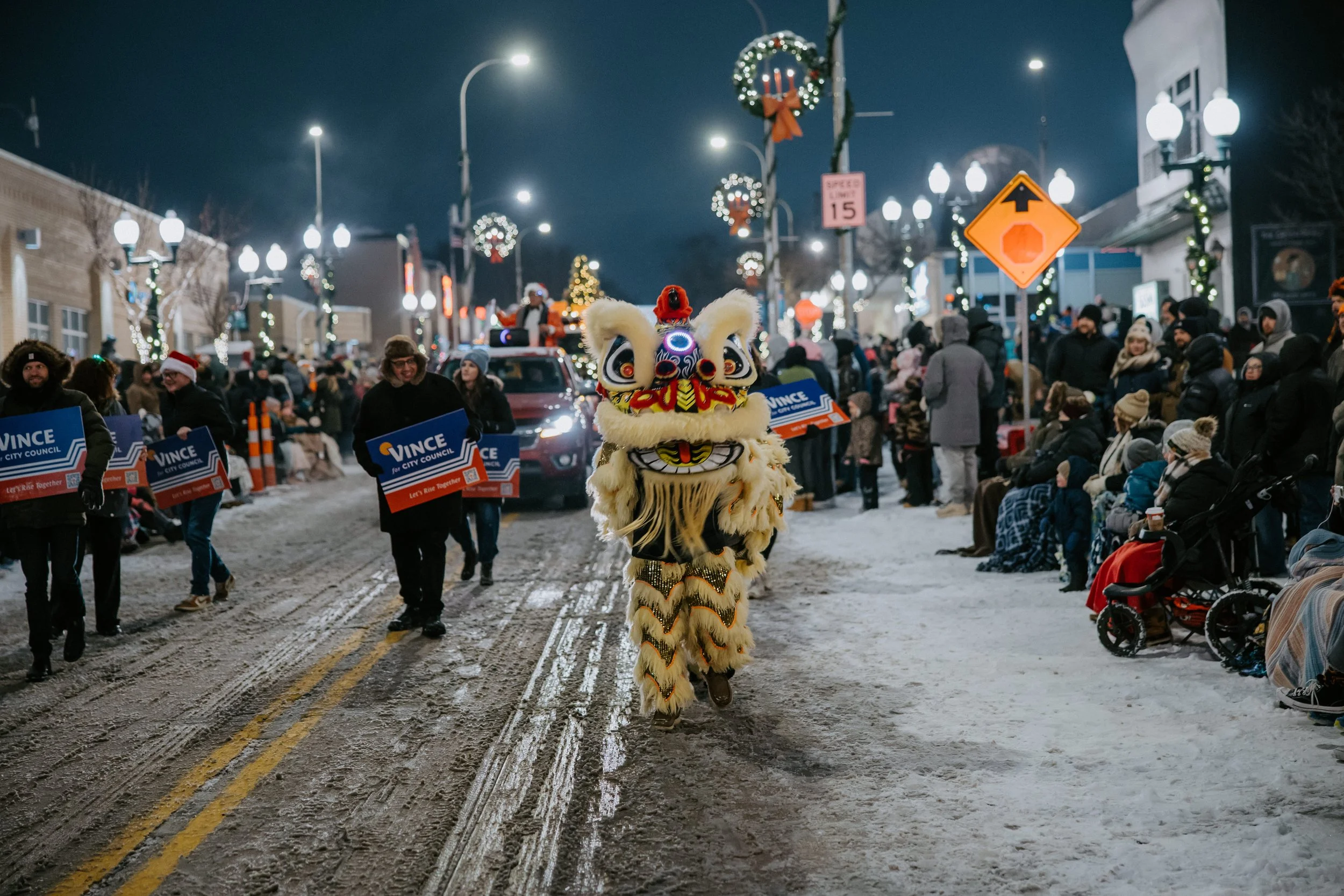 Sioux Falls City Council Candidate Vince Danh  with Sioux Falls Mayor Paul TenHaken celebrating Lunar Fest.