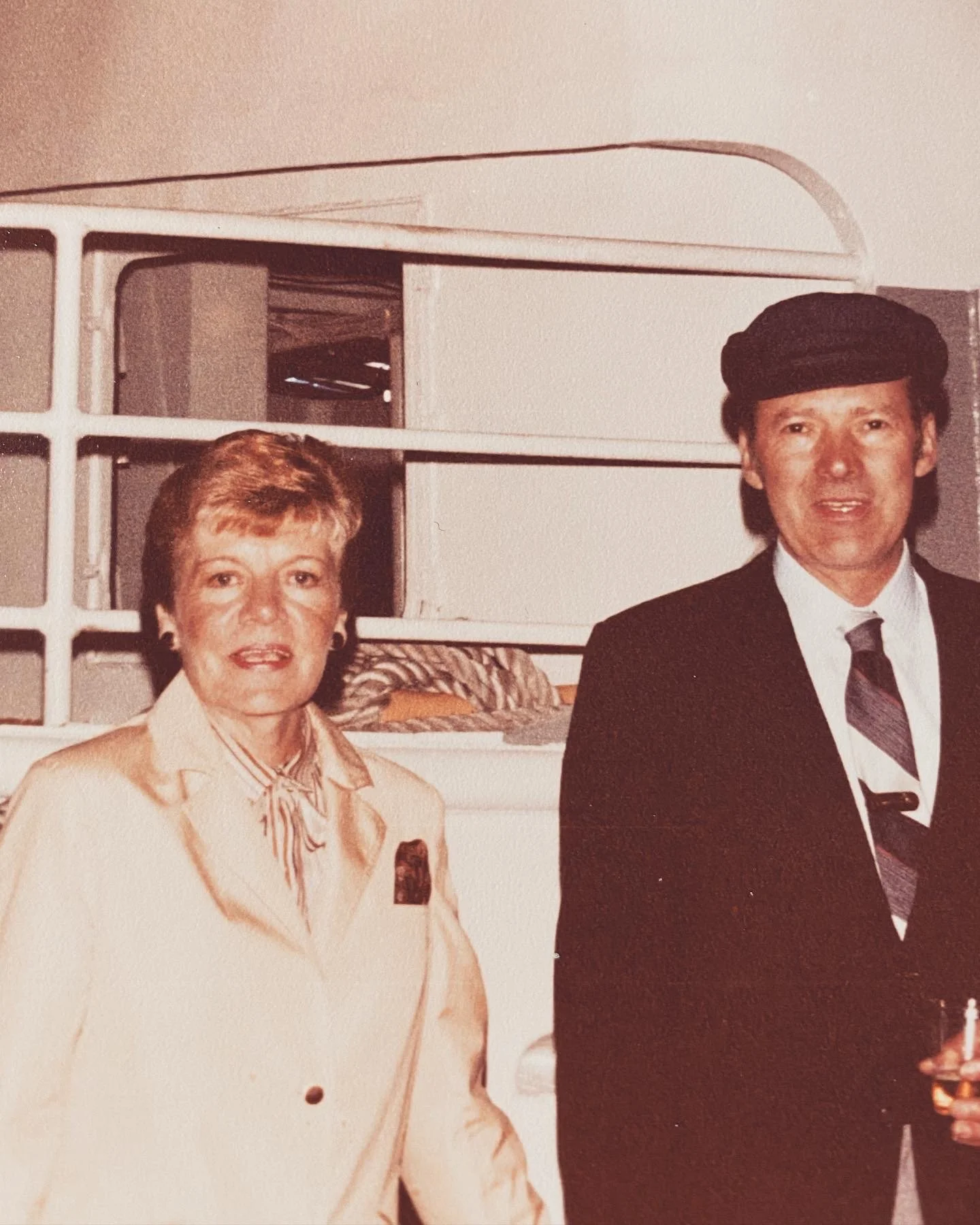 My grandparents, Captain Edwin & Patricia Mooney, in front of one of their Fire Island Ferries in Bay Shore, NY.