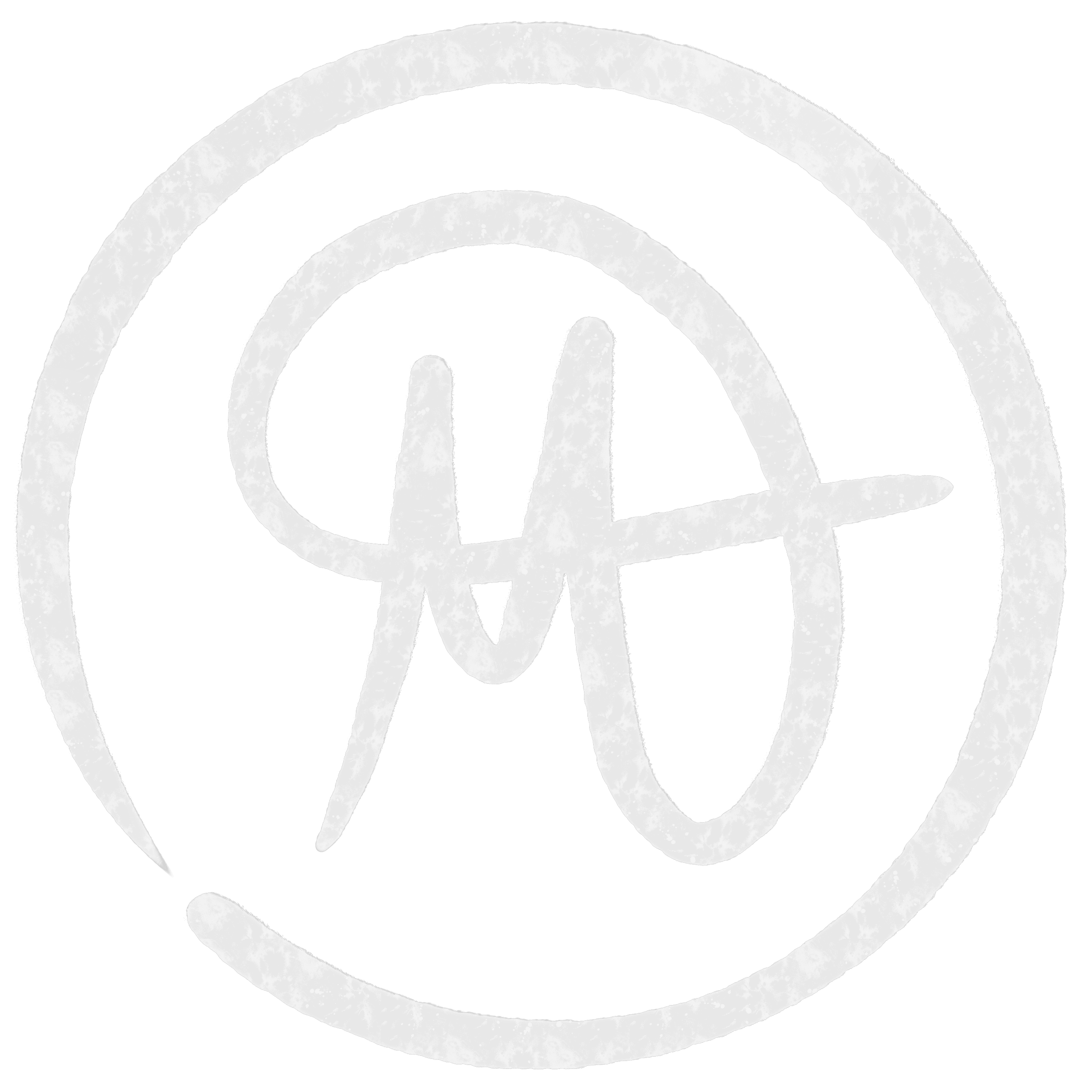 White logo for Meg Padgett Art featuring an M inside of a circle.