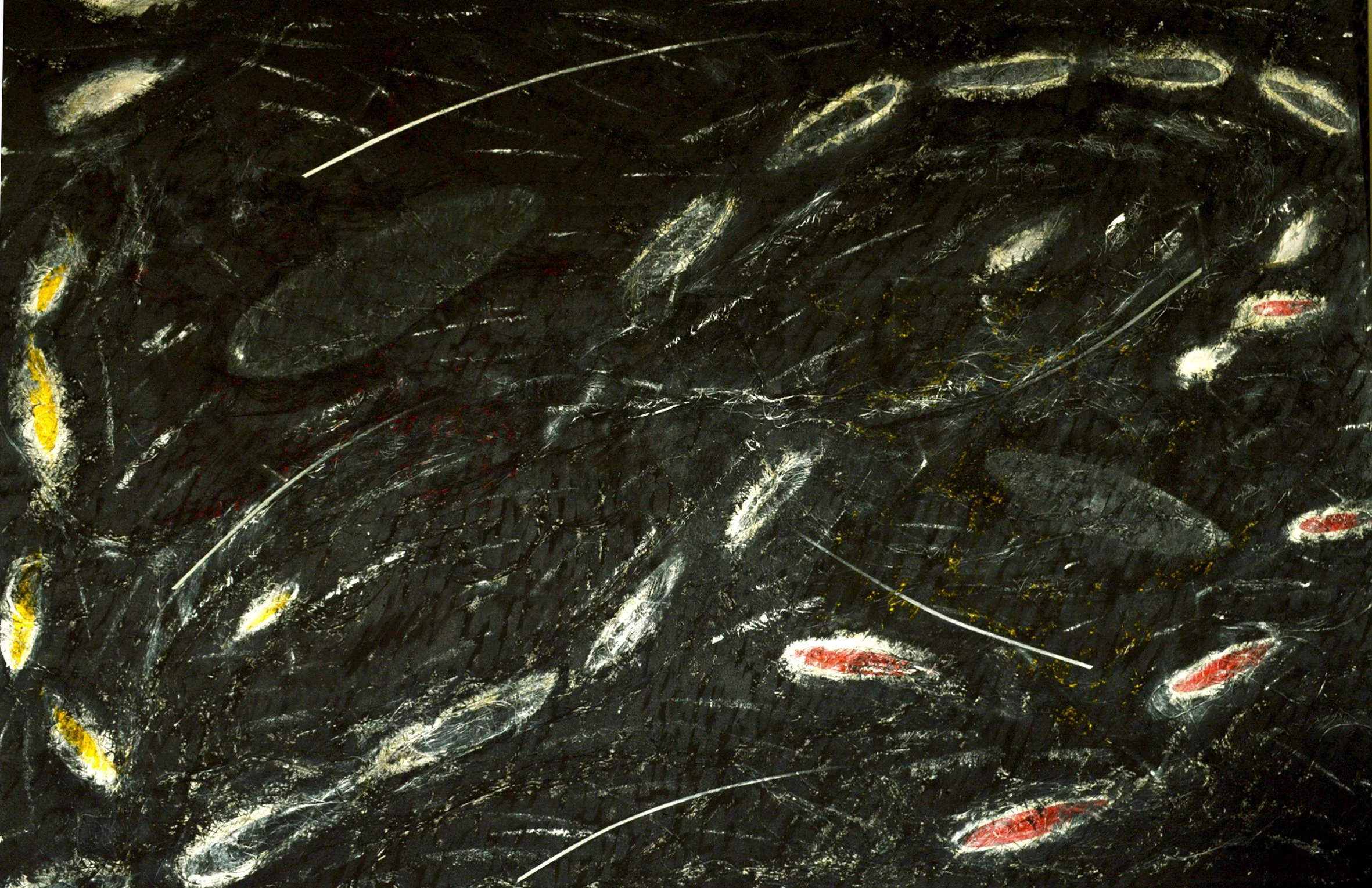 Veiled Glow
2026, 150 cm x 100 cm,
Acrylic (Glow-in-the-dark colors) and hemp fiber on canvas