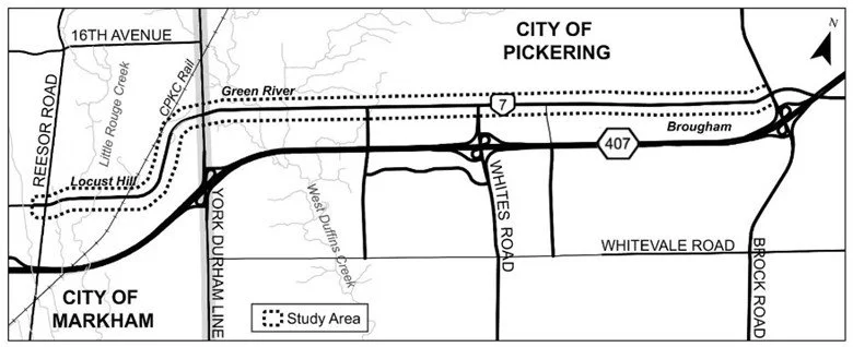 Map showing the project study area as described in the text.