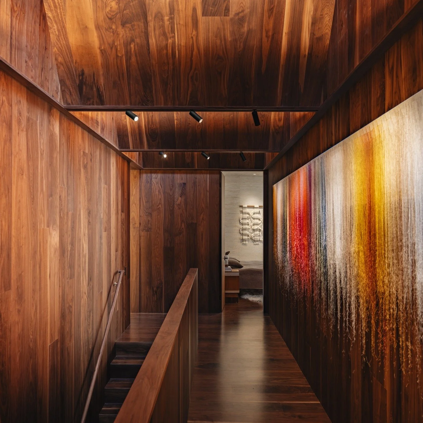 Walnut for days! This one's been under wraps for a while and we're giddy to finally get to share it. What a mega project this was, and what an honor to be a part of. We did all of the walnut wall and ceiling paneling you see here, along with a fair a