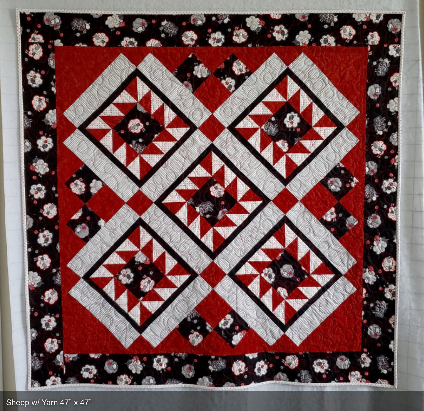 Sheep with Yarn 47" x 47"