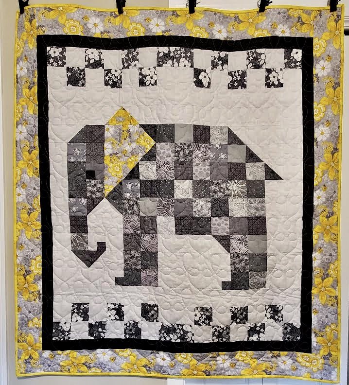 Pixelated Elephant 44" x 49"