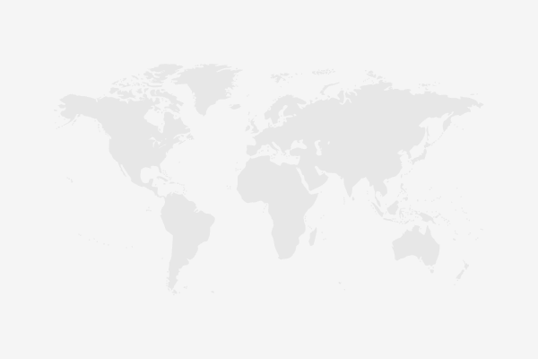 Light gray world map with continents on a white background.