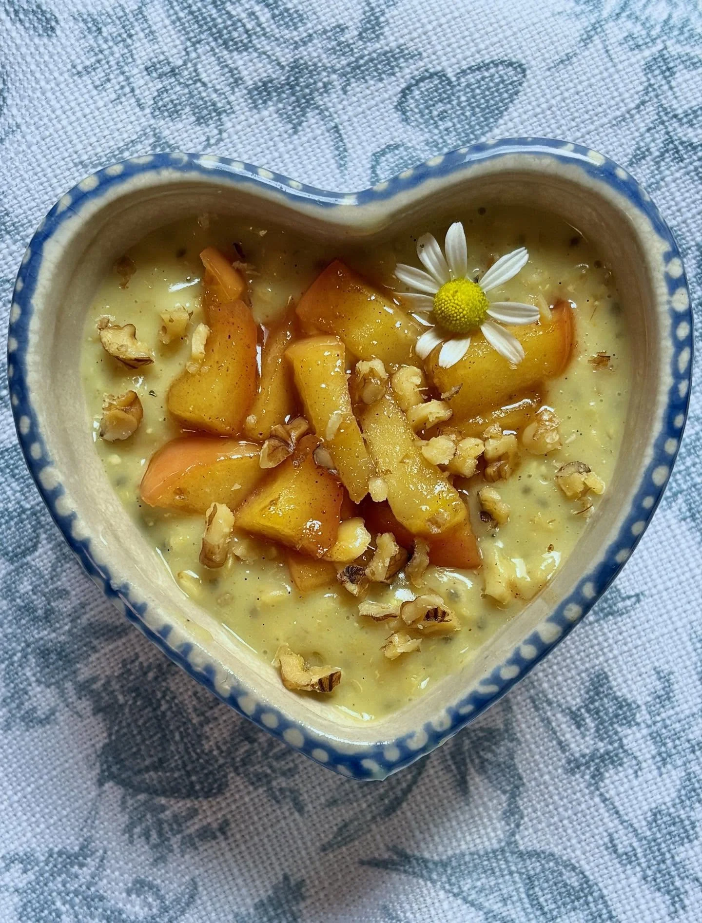 Mmm Hmm..Golden Oat Bowl ☀️
Warming spices like cinnamon and cardamon that encourage blood flow, oats &amp; nuts for a steady fuel, and the most delicious stewed apples for gut health. 

This one was hand delivered to a mama who gave birth at a hospi