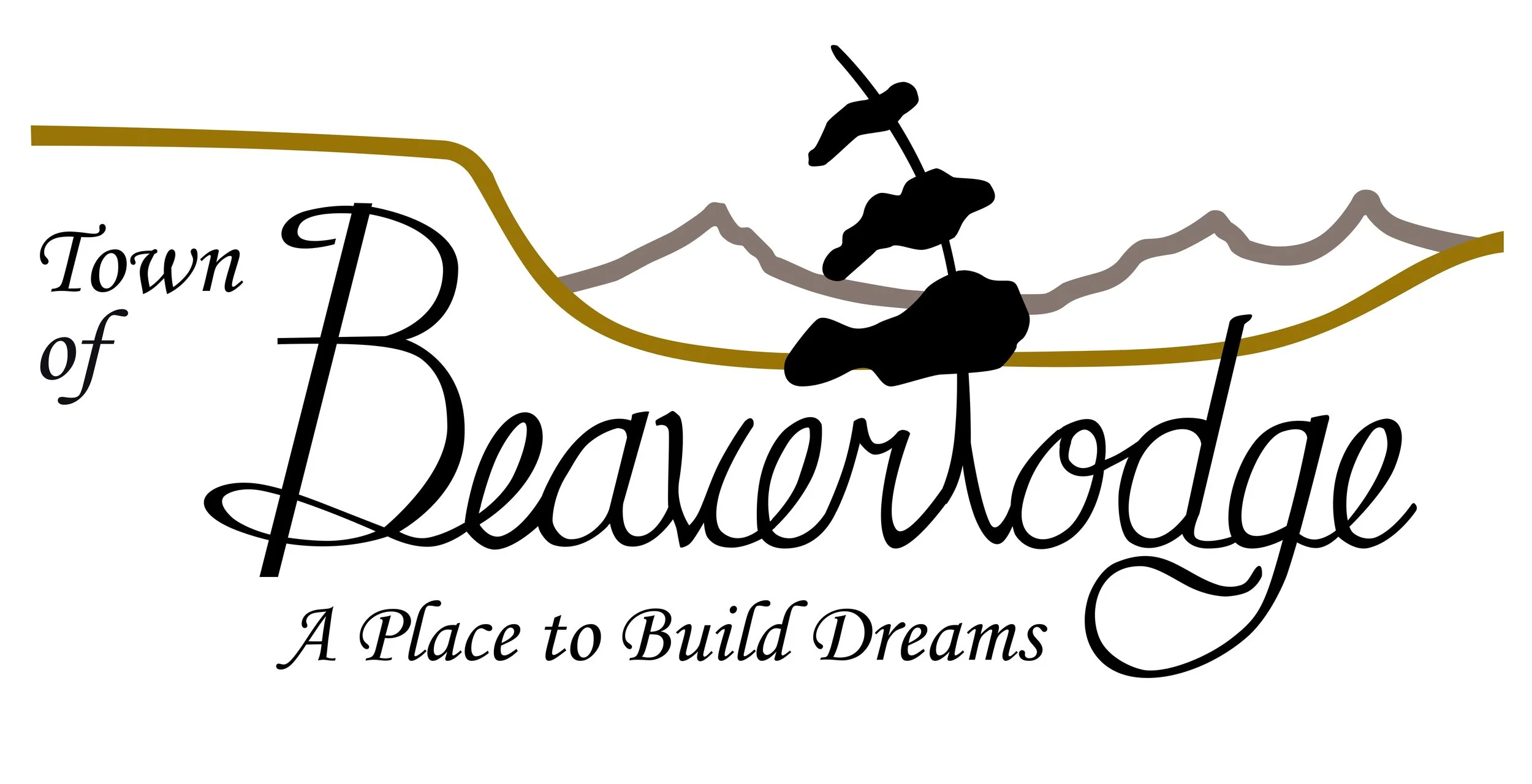 Logo for the Town of Beaverlodge with the slogan 'A Place to Build Dreams'.